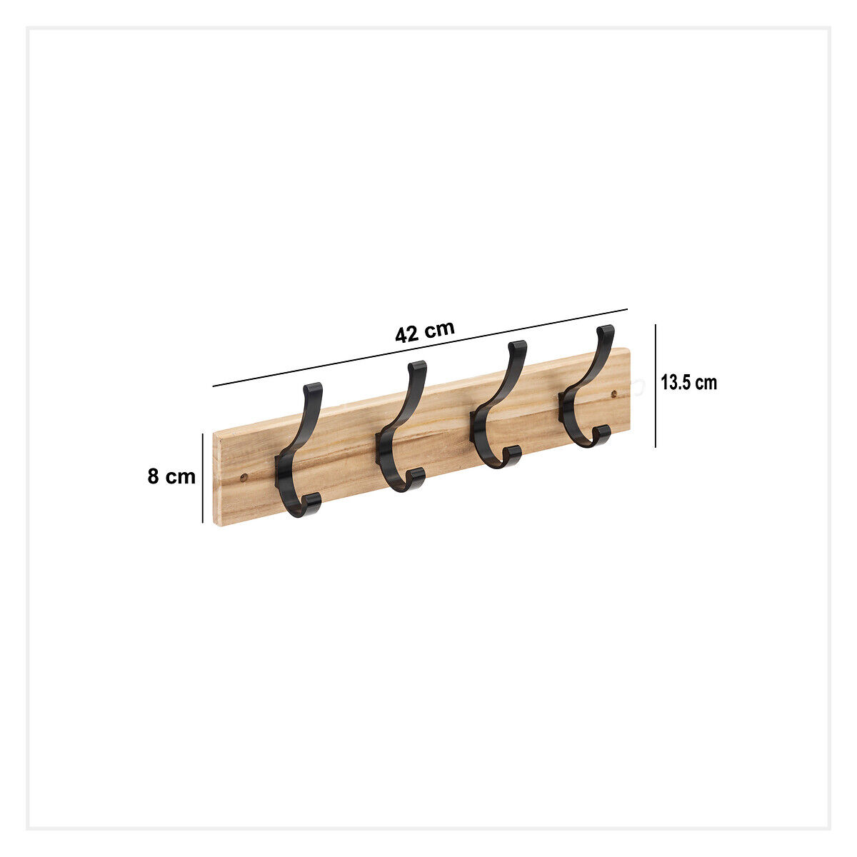 Cabide em mdf com 4 ganchos, , large