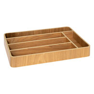 Cubertero con 5 compartimentos beige de madera