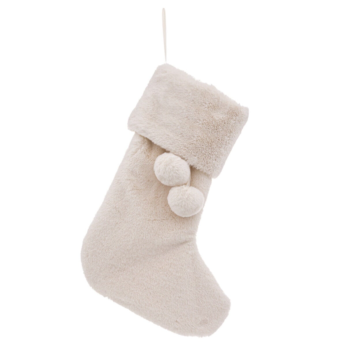 Bota de natal com pelo bege 45cm, , large