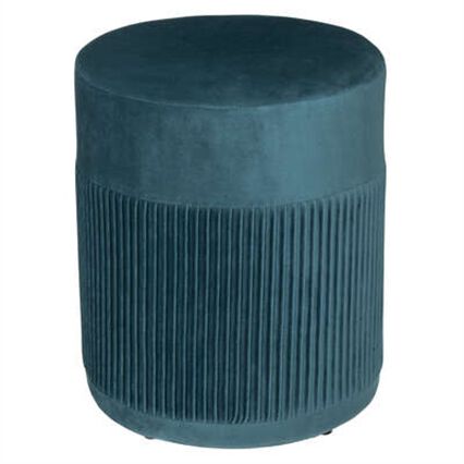 Pufe NOFY azul de veludo, , large