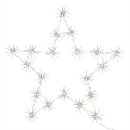 Estrela decorada com flores e led 50cm, , large