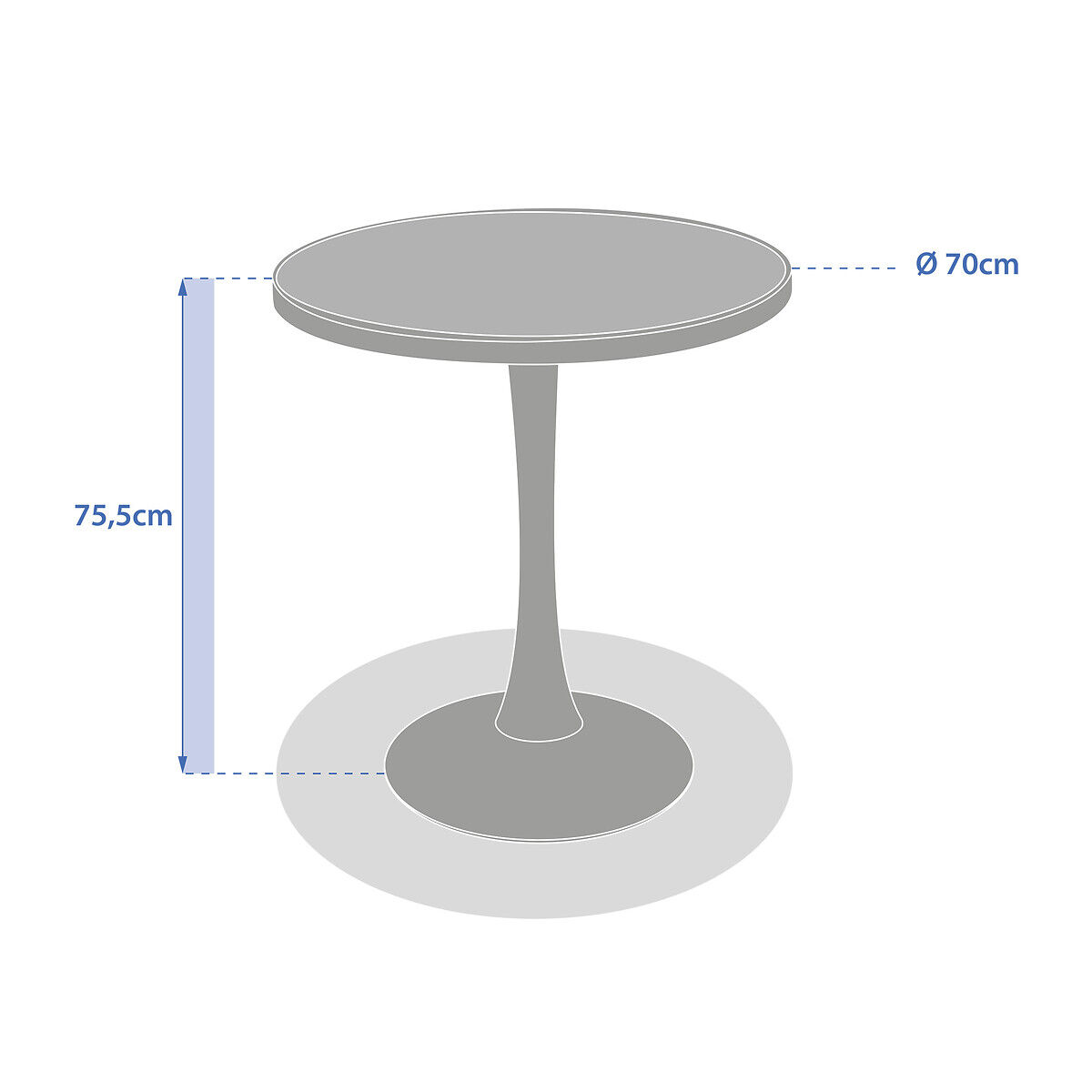Mesa bistro OVIALON argile 2 lugares, , large