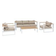 Juego de jardín EMPERIA blanco de madera acacia