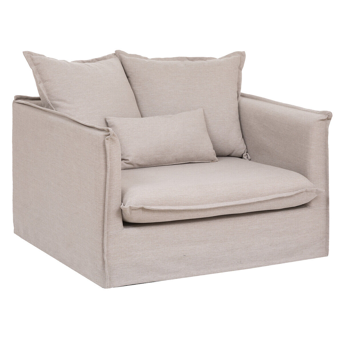 Poltrona ODILON bege em tecido, , large