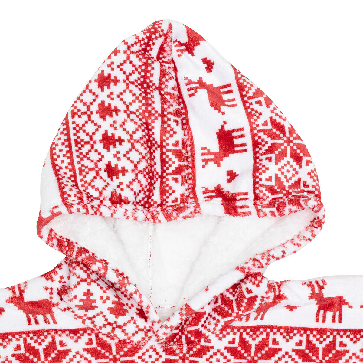 Manta camisola com capuz natal scandi 118cm, , large