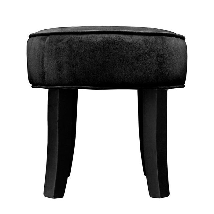 Tamborete ADRIEL preto de veludo 35cm, , large