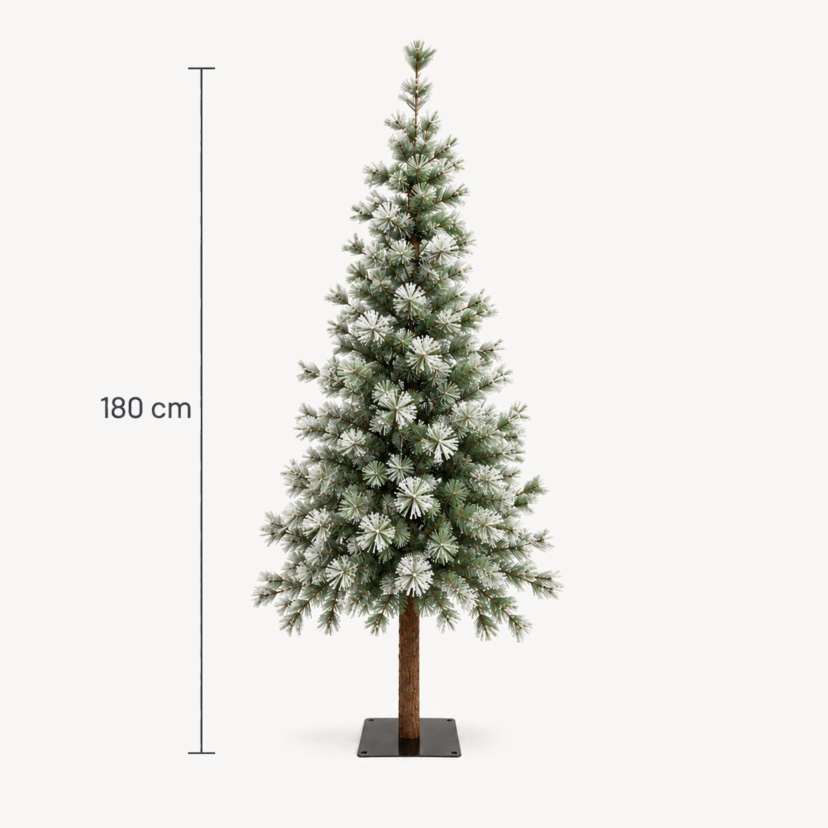 Árvore de natal nordstar neve com tronco madeira 180cm, , large