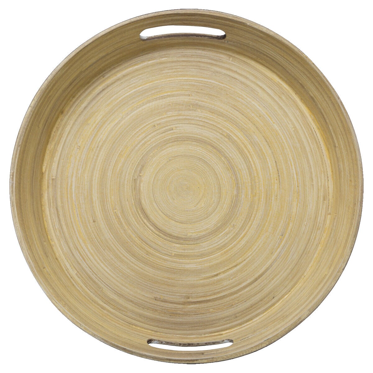 Round tray black in bamboo, , large
