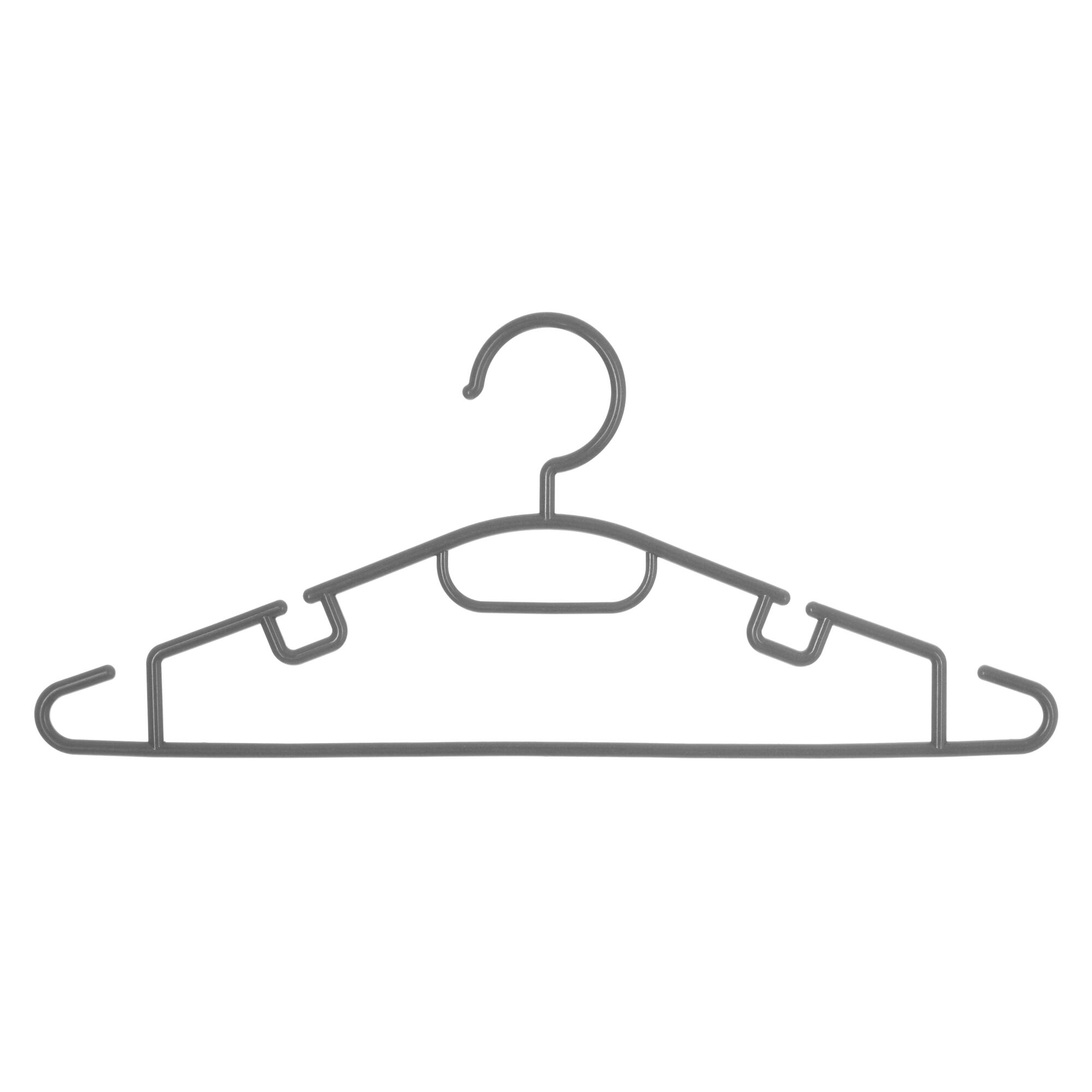 Conjunto de 10 cabides cinza escuro, , large