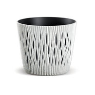 Vaso Sandy Round Branco Eco Wood 19cm