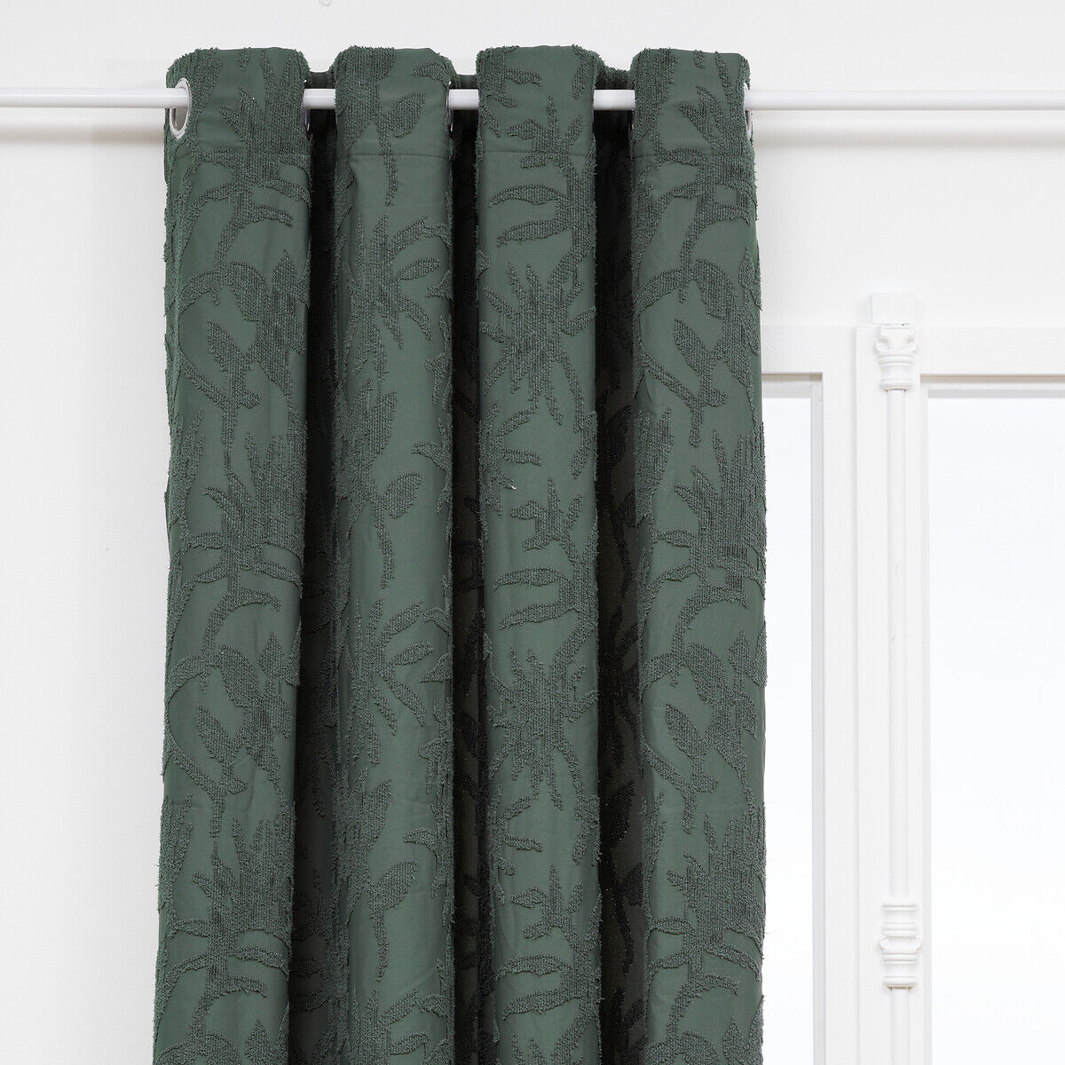 Cortina jacquard WILLOW verde caqui 135x260cm, , large