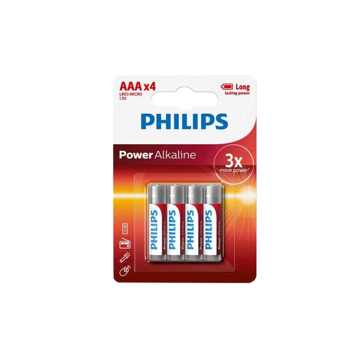 Pilhas alcalina Philips power life lr03 aaa, , large