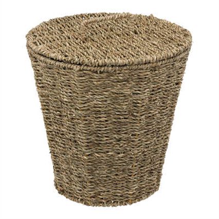 Cesto wc bege com tampa em corda, , large