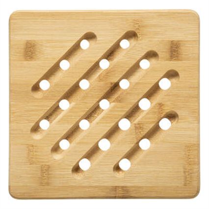 Base para quentes quadrada em bambu 20x20cm, , large