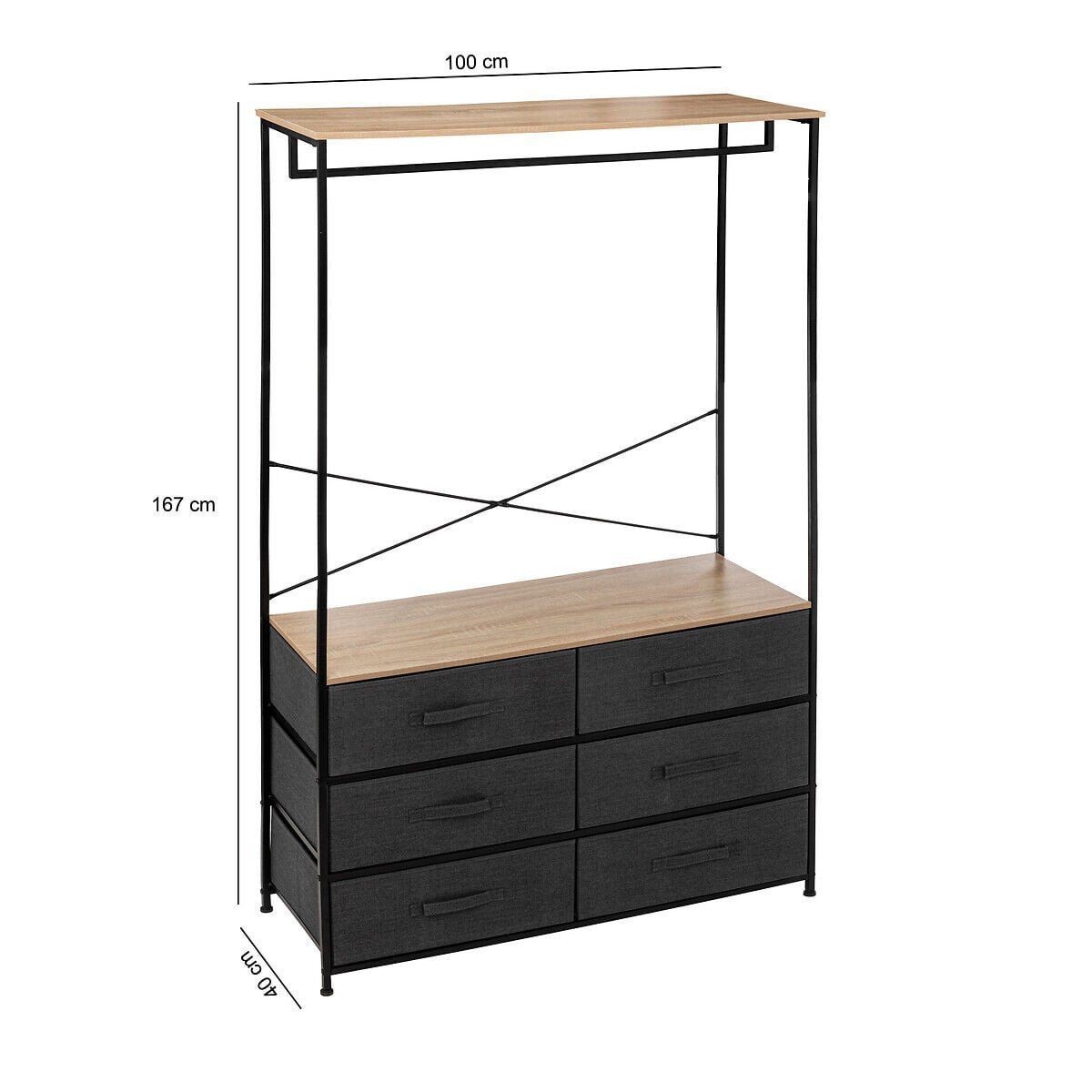 Armário TISSA com 6 gavetas 167cm, , large