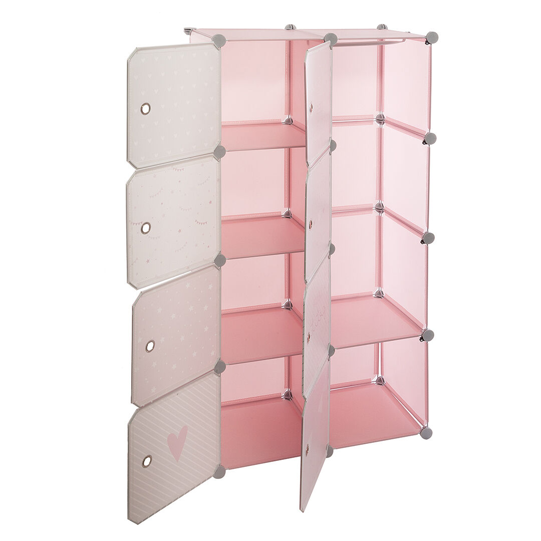 Coluna de arrumação dupla rosa 125x31,5x65cm, , large