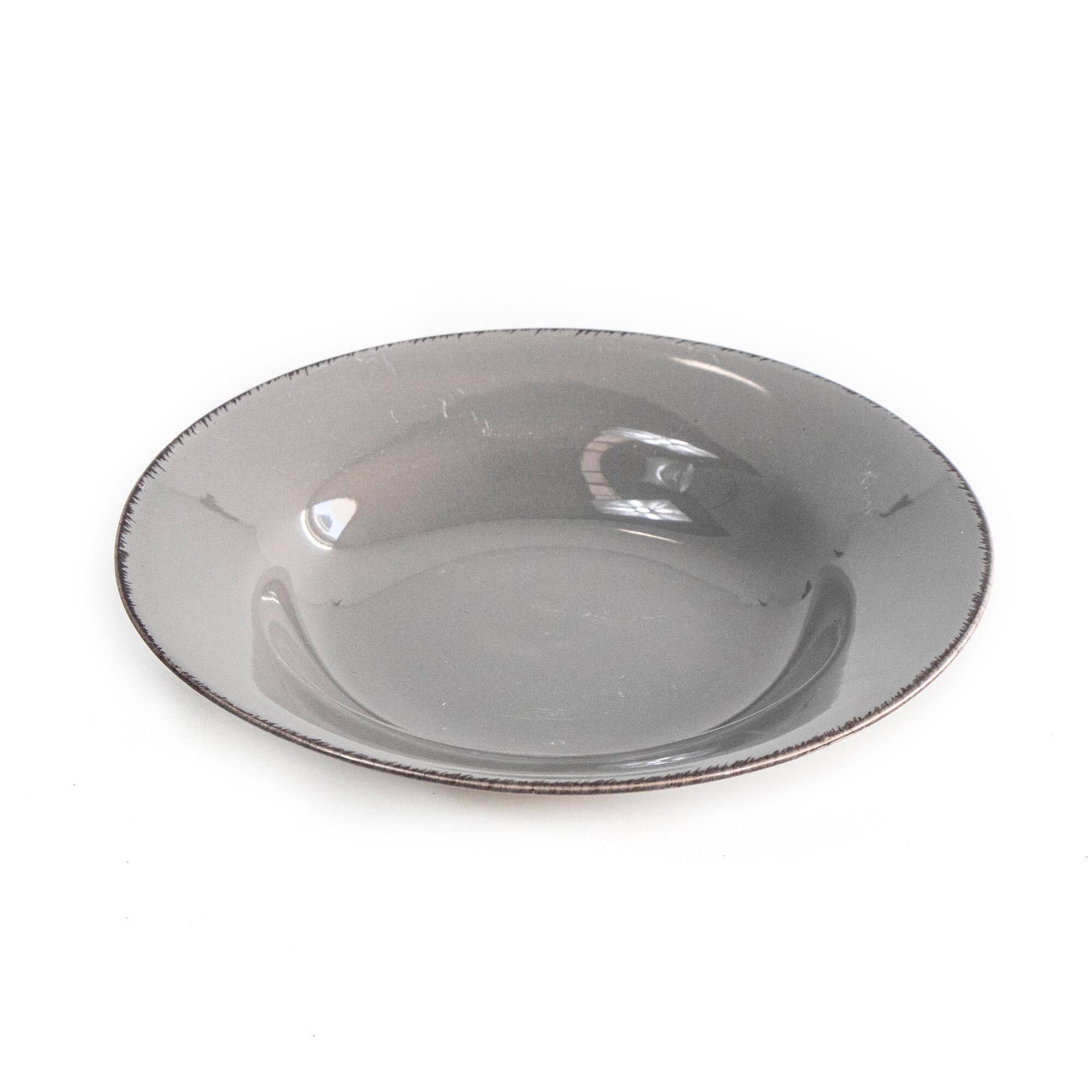 Prato de sopa em grés cinzento SAUVAGE, , large