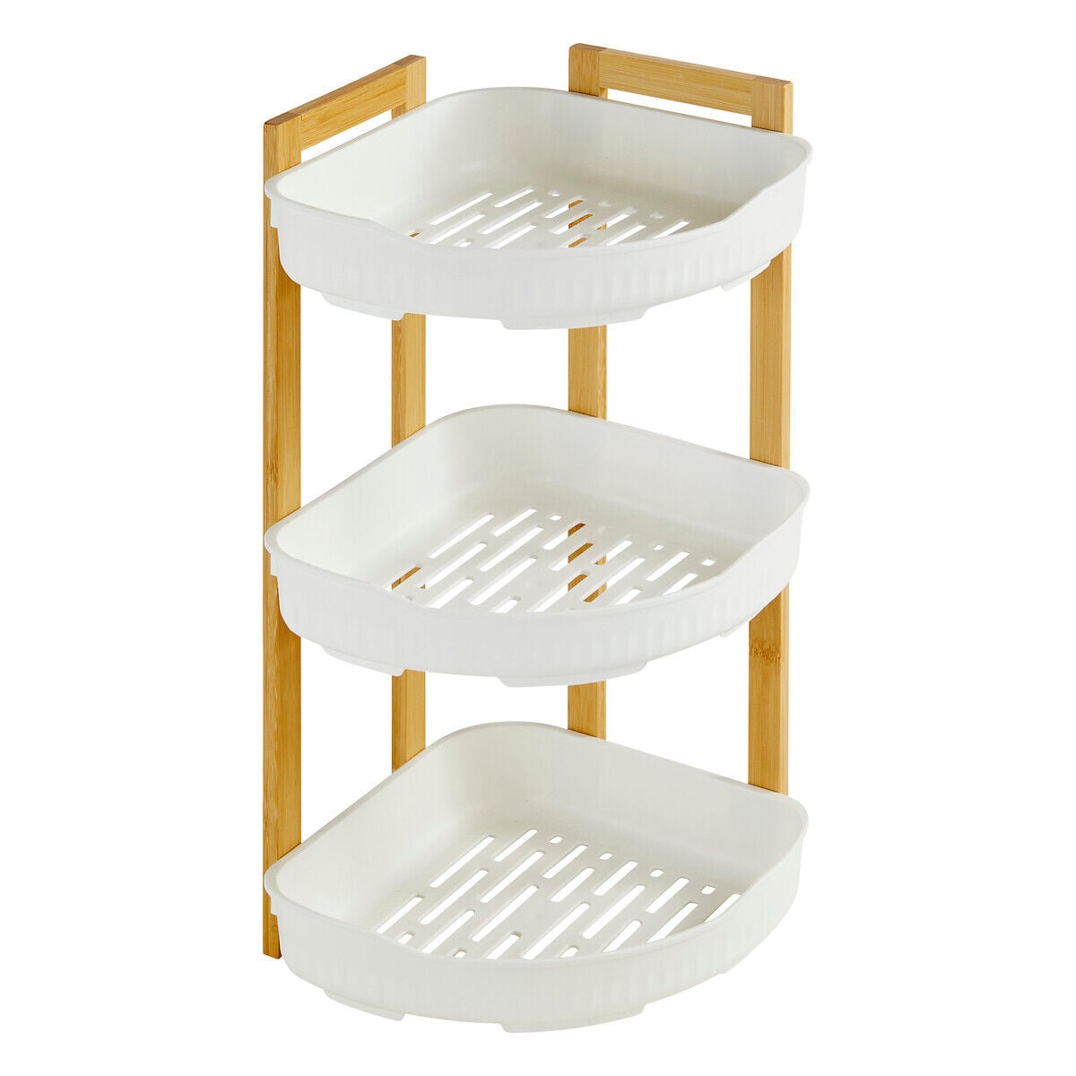 Estante de canto wc NATURÉO com 3 níveis em bambu, , large