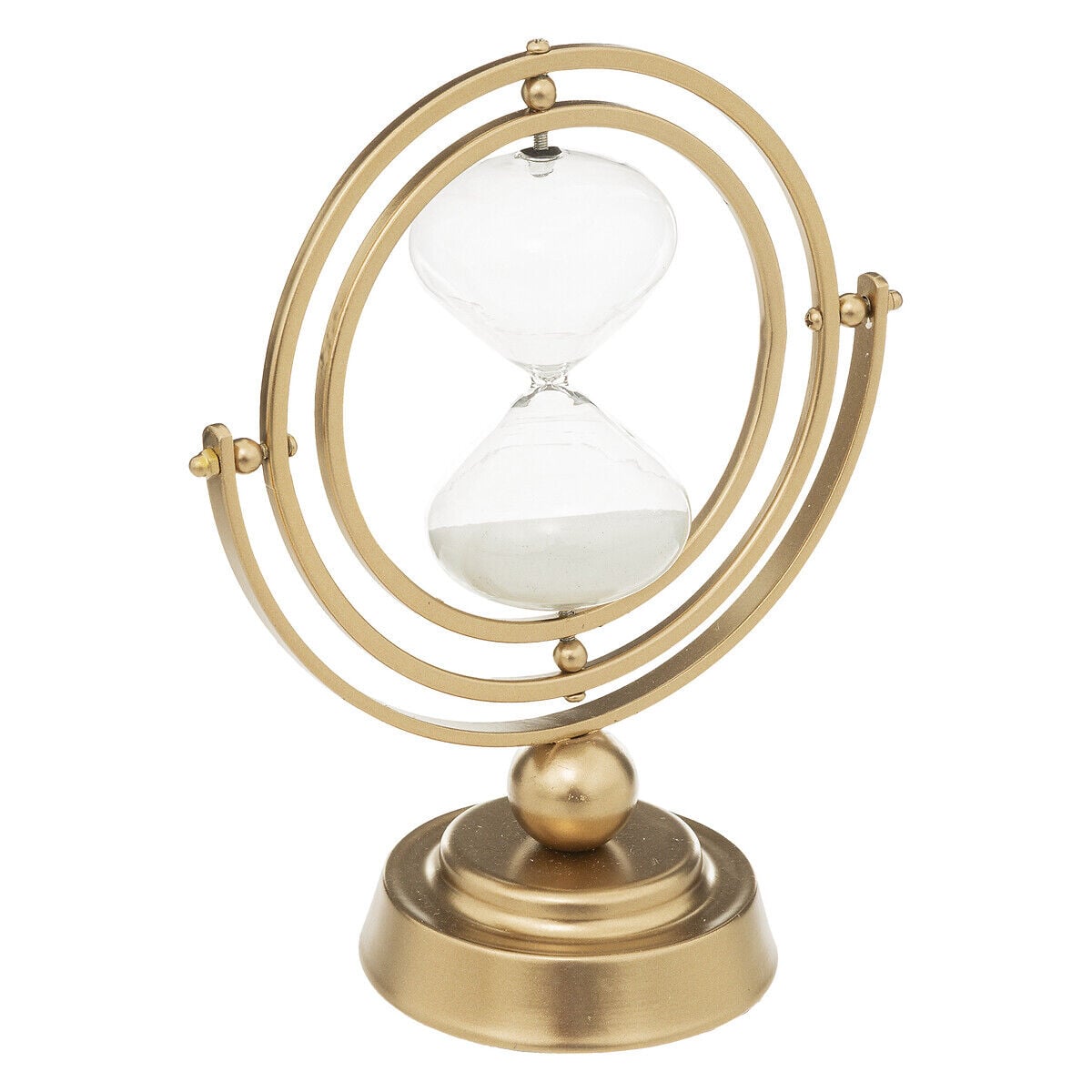 Ampulheta com suporte em metal dourado CARAVANE, , large