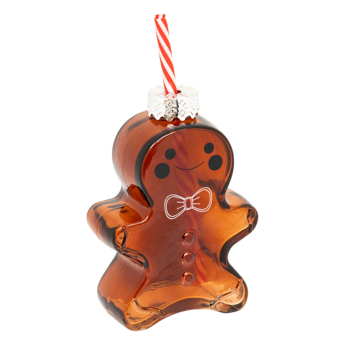 Glass with straw gingerbread man, , large