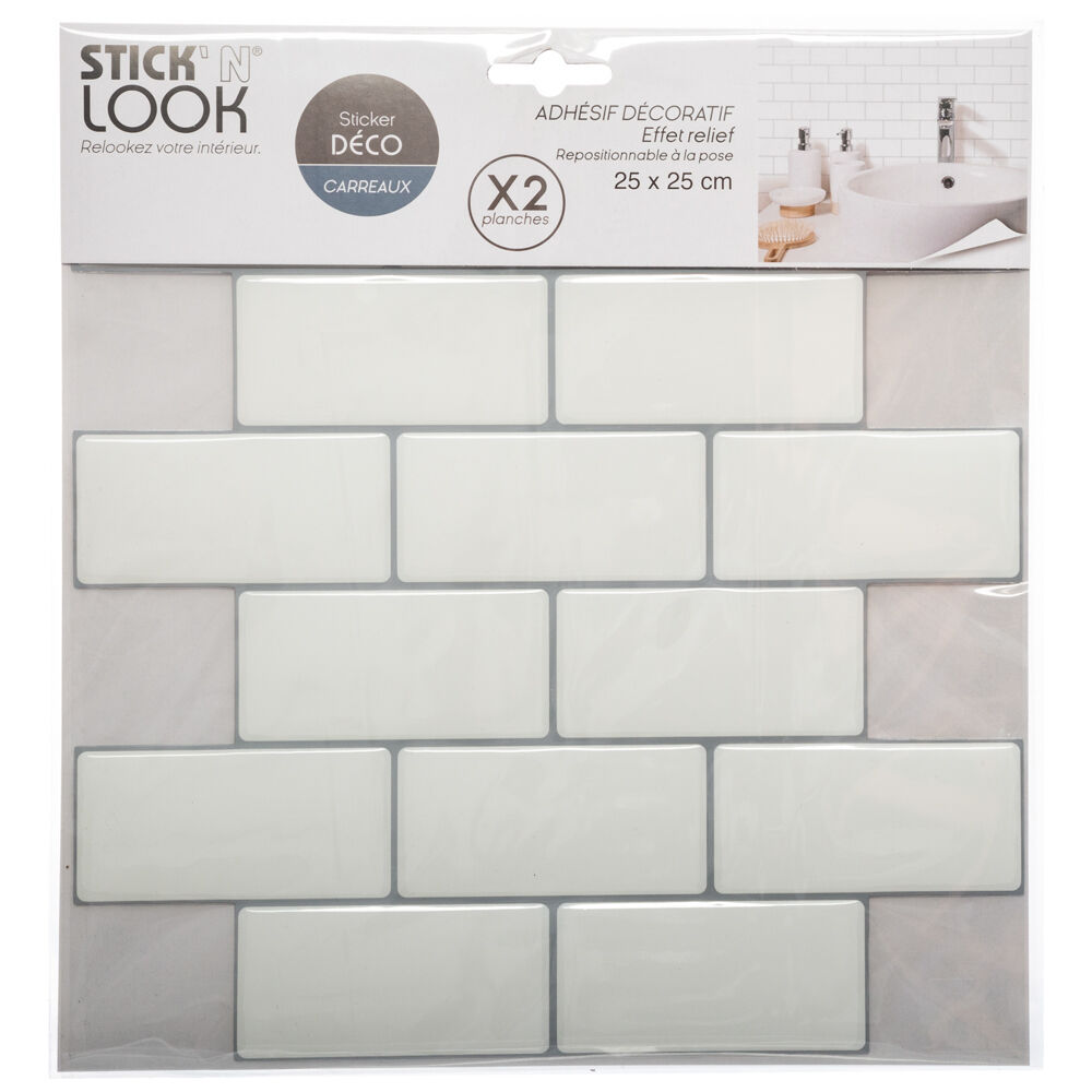Sticker Decorativo Azulejo Mural Branco, , large