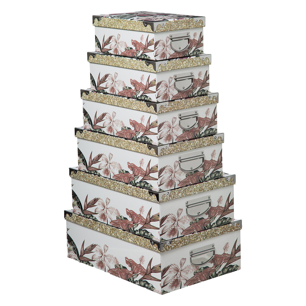 Set of 6 storage boxes LADY JUNGLE, , large