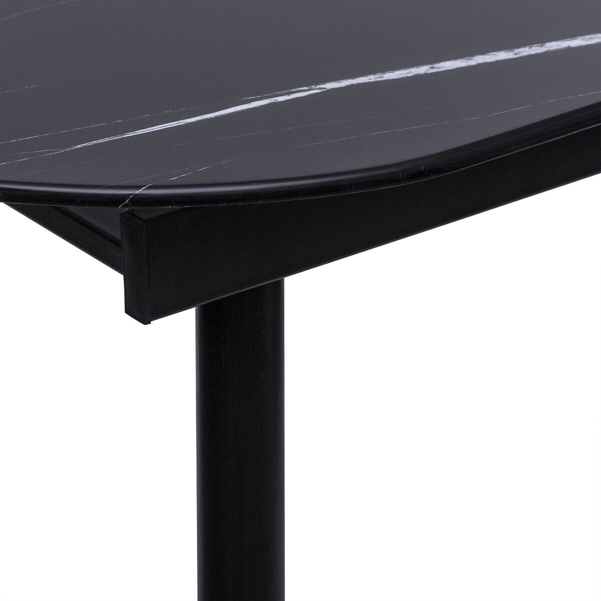 Mesa de jantar extensível MAPU preta de vidro, , large