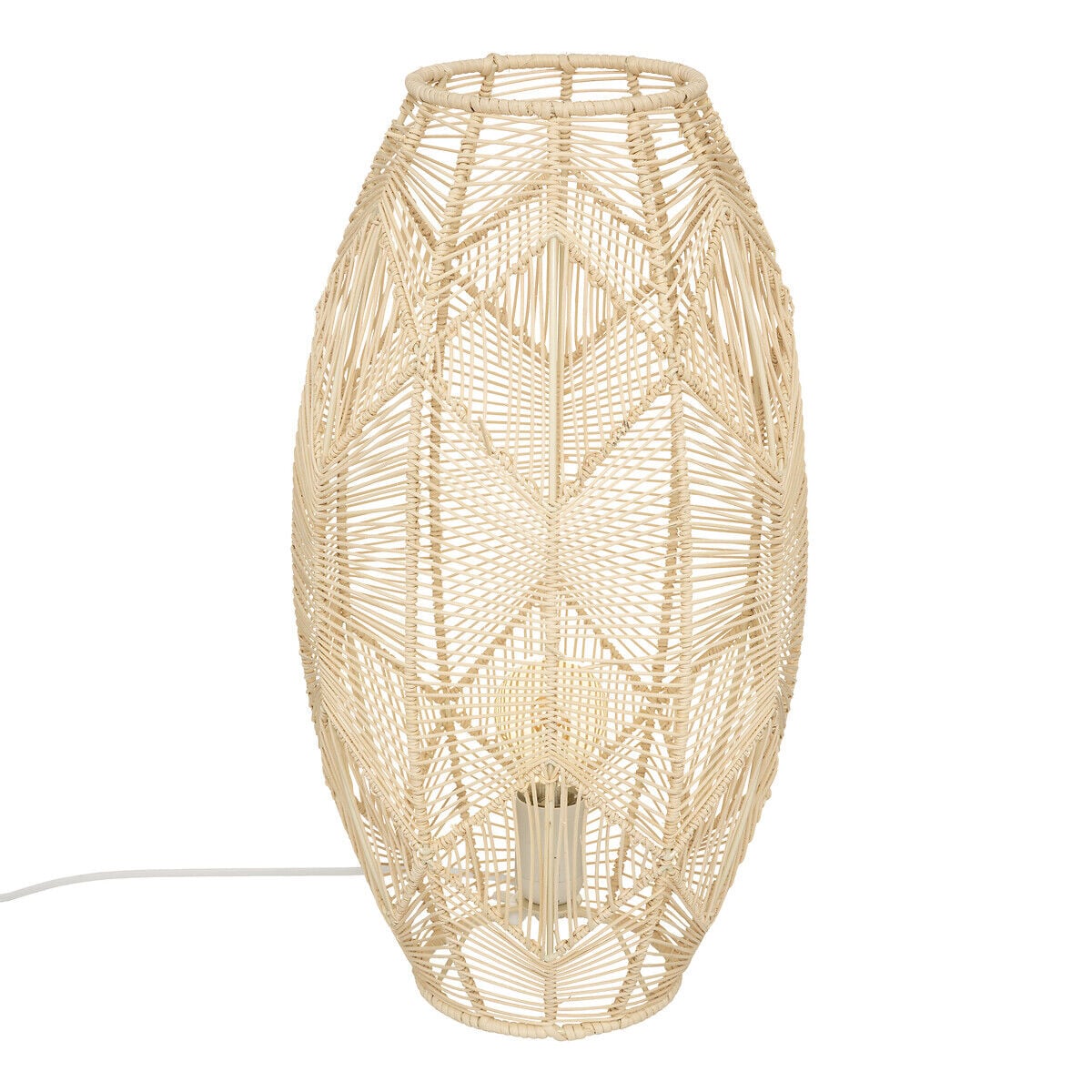 Candeeiro de mesa KITA bege em rattan 49cm, , large