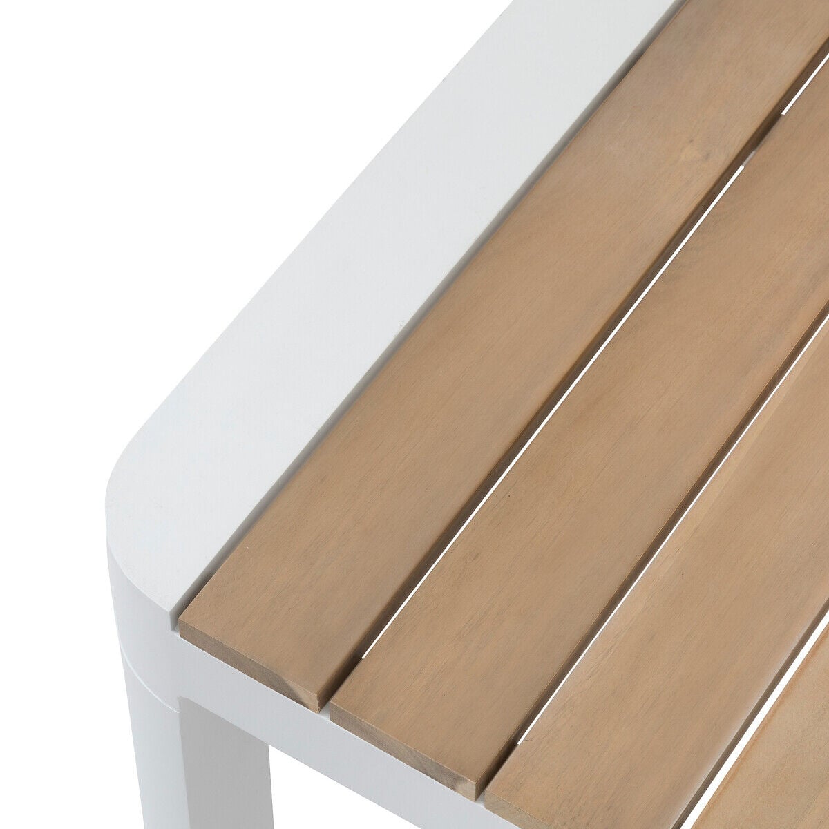 Fixed table PARADISE in acacia wood and aluminium, , large