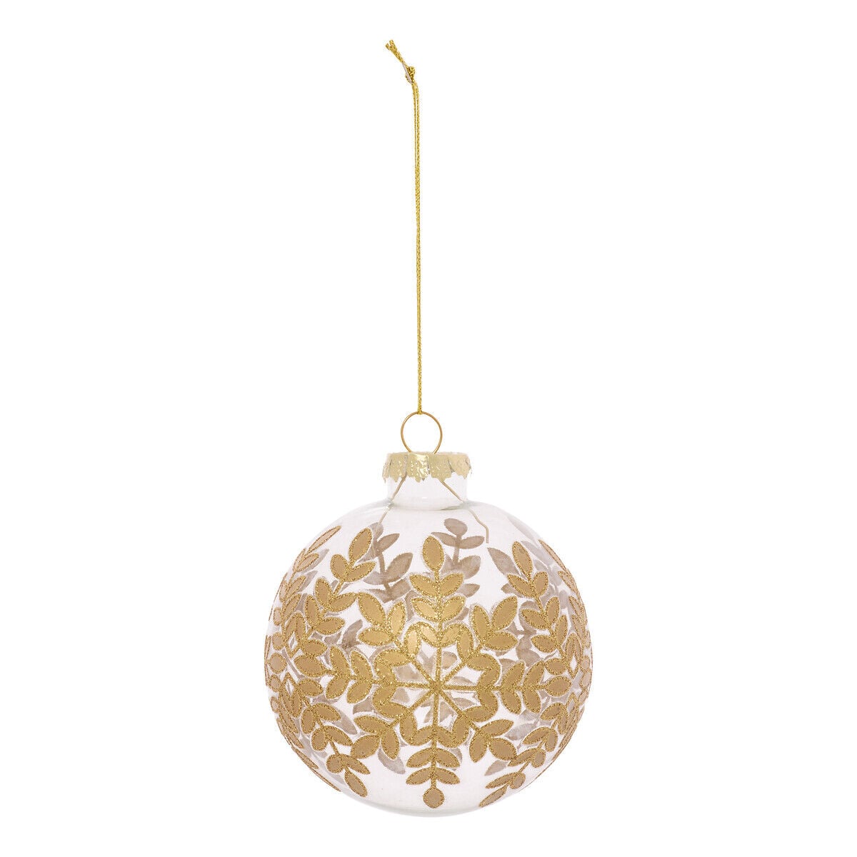 Bola de natal arabescos dourado 8cm, , large