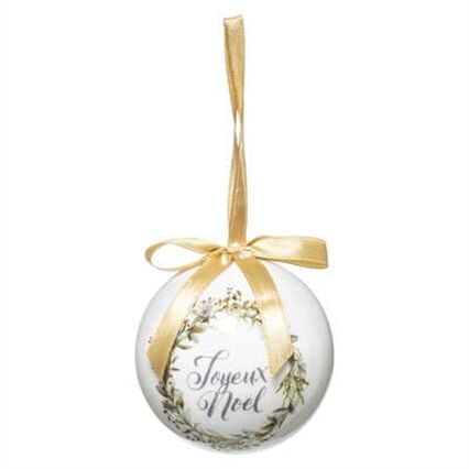 Pendurante bola branca com coroa 7,5cm, , large
