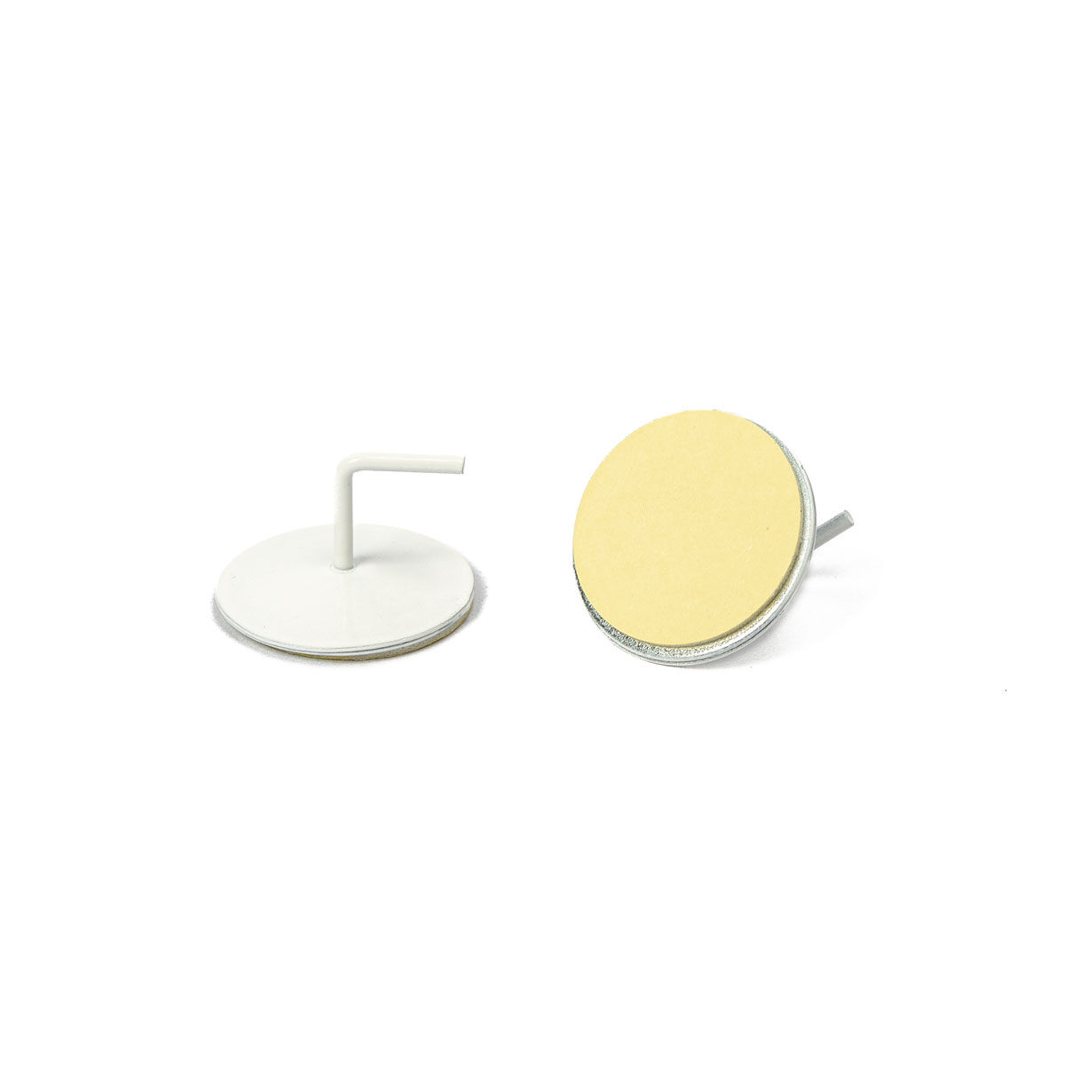 Conjunto de 2 suportes metálicos adesivos brancos, , large