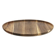 Plato Presentaci&oacute;n Marr&oacute;n De Madera Ac&aacute;cia 38cm 