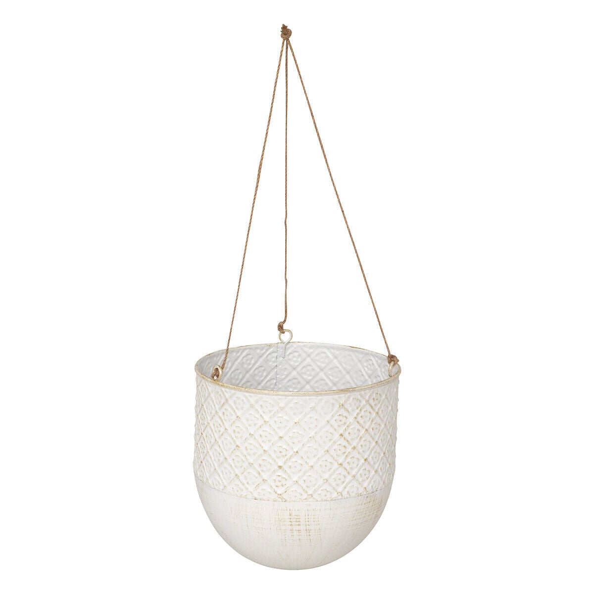 Hanging plant pot TINO white in metal, , large