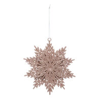 Adorno Copo De Nieve Rosa Con Glitter 12cm