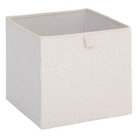 Caja organizadora blanca de boucl&eacute; 31x31cm