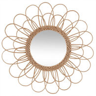 Espelho De Parede Flor Rattan 56cm