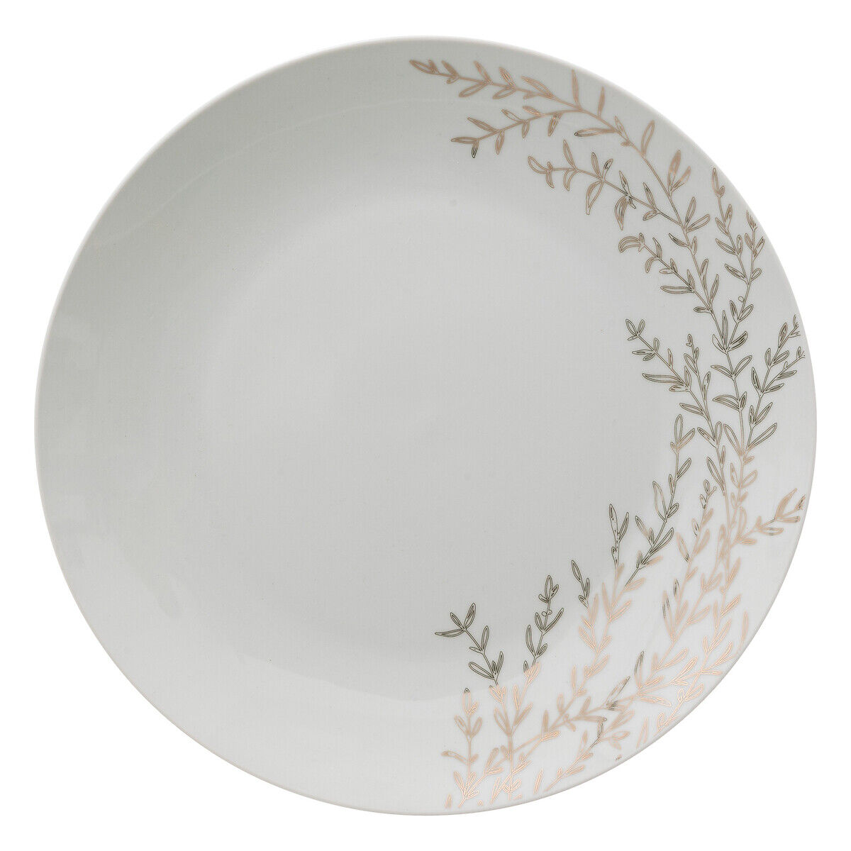 Prato raso ROSE branco em porcelana 27cm, , large
