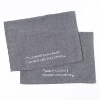 Juego de 2 pa&ntilde;os de cocina gris oscuro 45x65cm