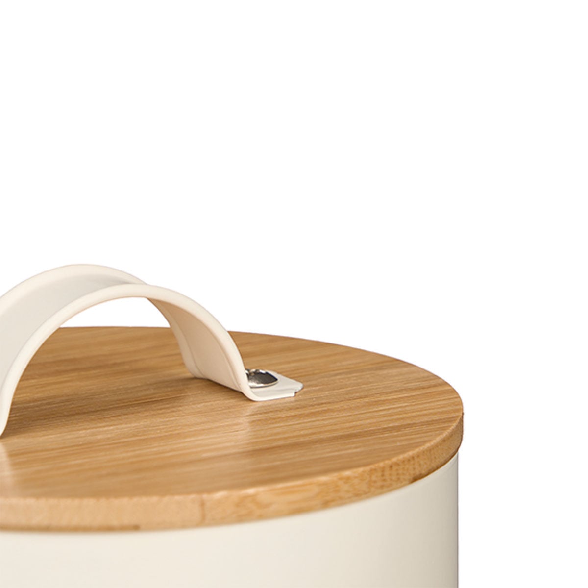 Garlic tin cream in metal with bamboo lid, , large