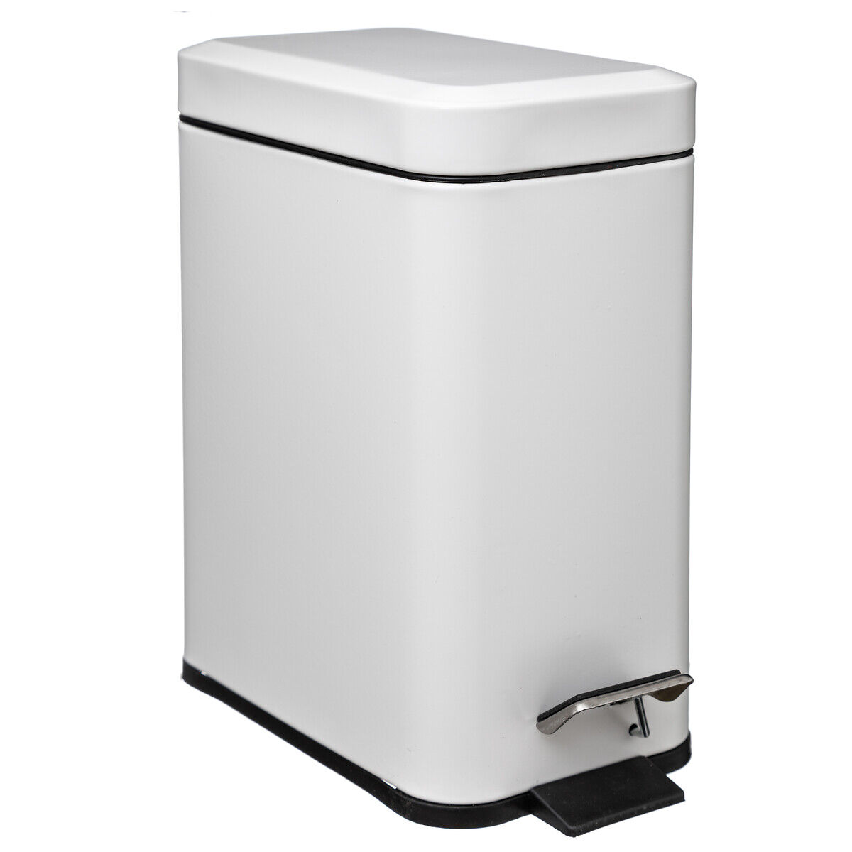 Rectangular bathroom bin black, , large