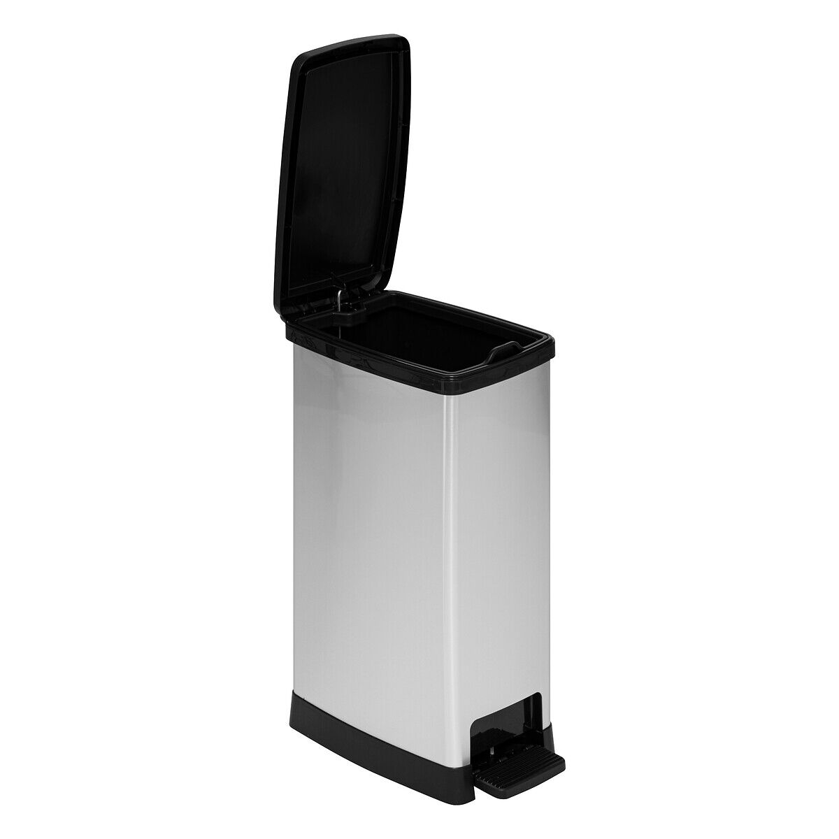 Balde do lixo prateado softclose 40l, , large