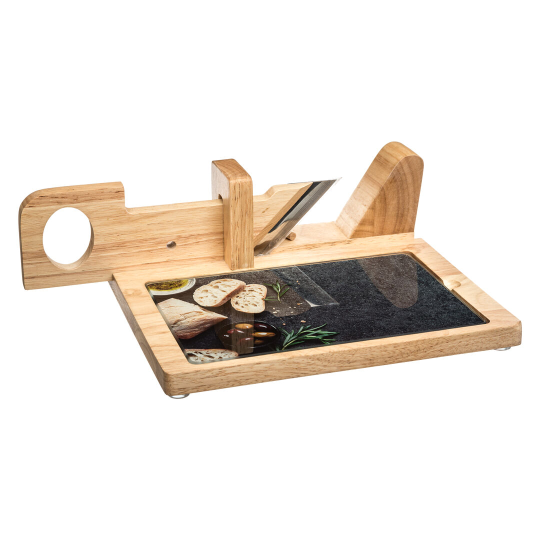 Máquina de corte para charcutaria com tábua de madeira, , large
