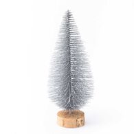 &Aacute;rbol De Navidad Con Base De Madera 30cm