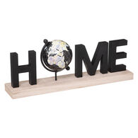 Decoración HOME de madera con globo terráqueo