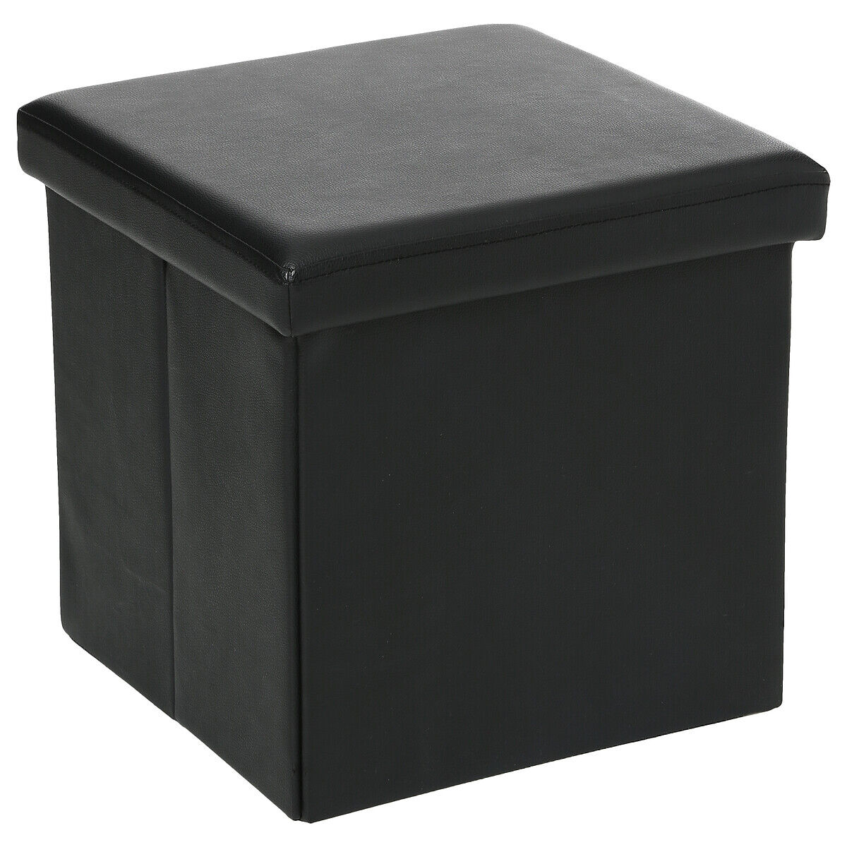 Pufe quadrado AKENO preto 37,5x38cm, , large