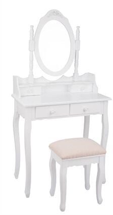 Toucador LILLIOU mdf branco com banco, , large