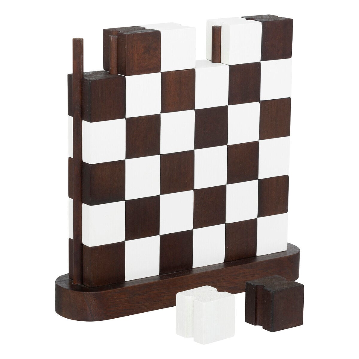 Tabuleiro xadrez TWISTED em madeira 27x28cm, , large