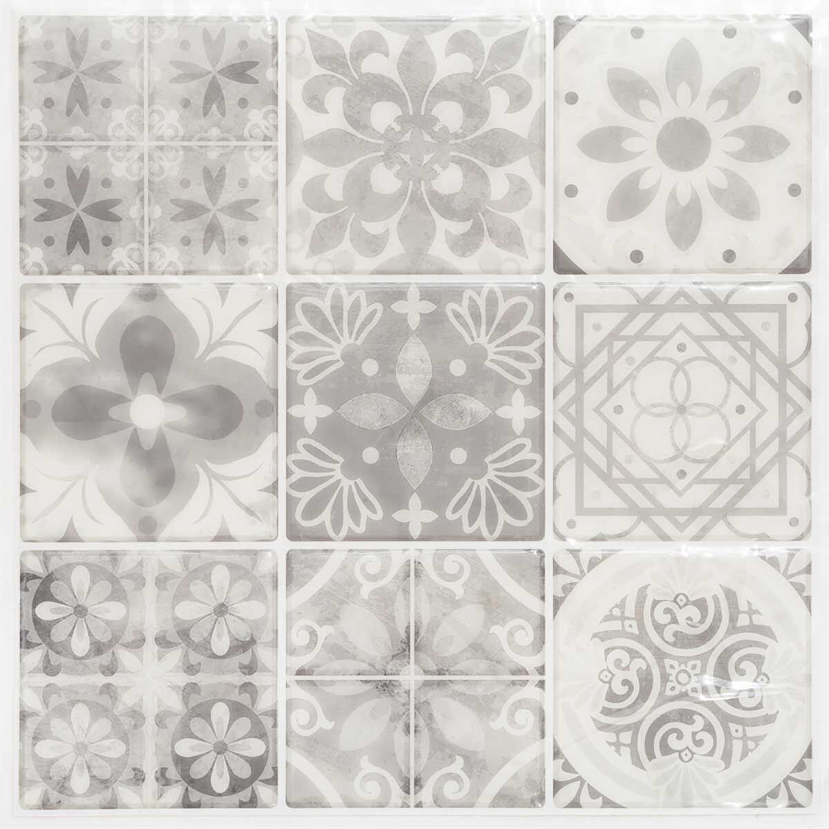 Sticker decorativo azulejo mural cinza, , large