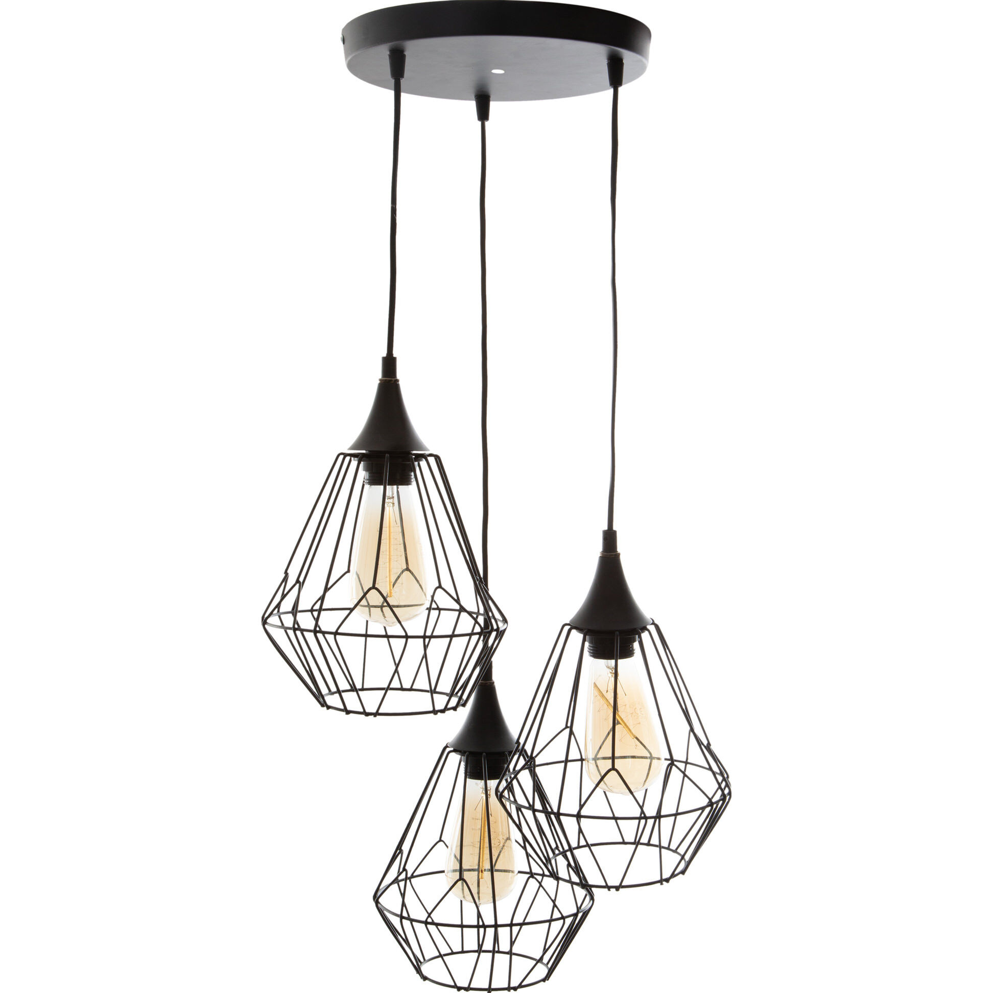 Candeeiro de teto com 3 candeeiros metal, , large